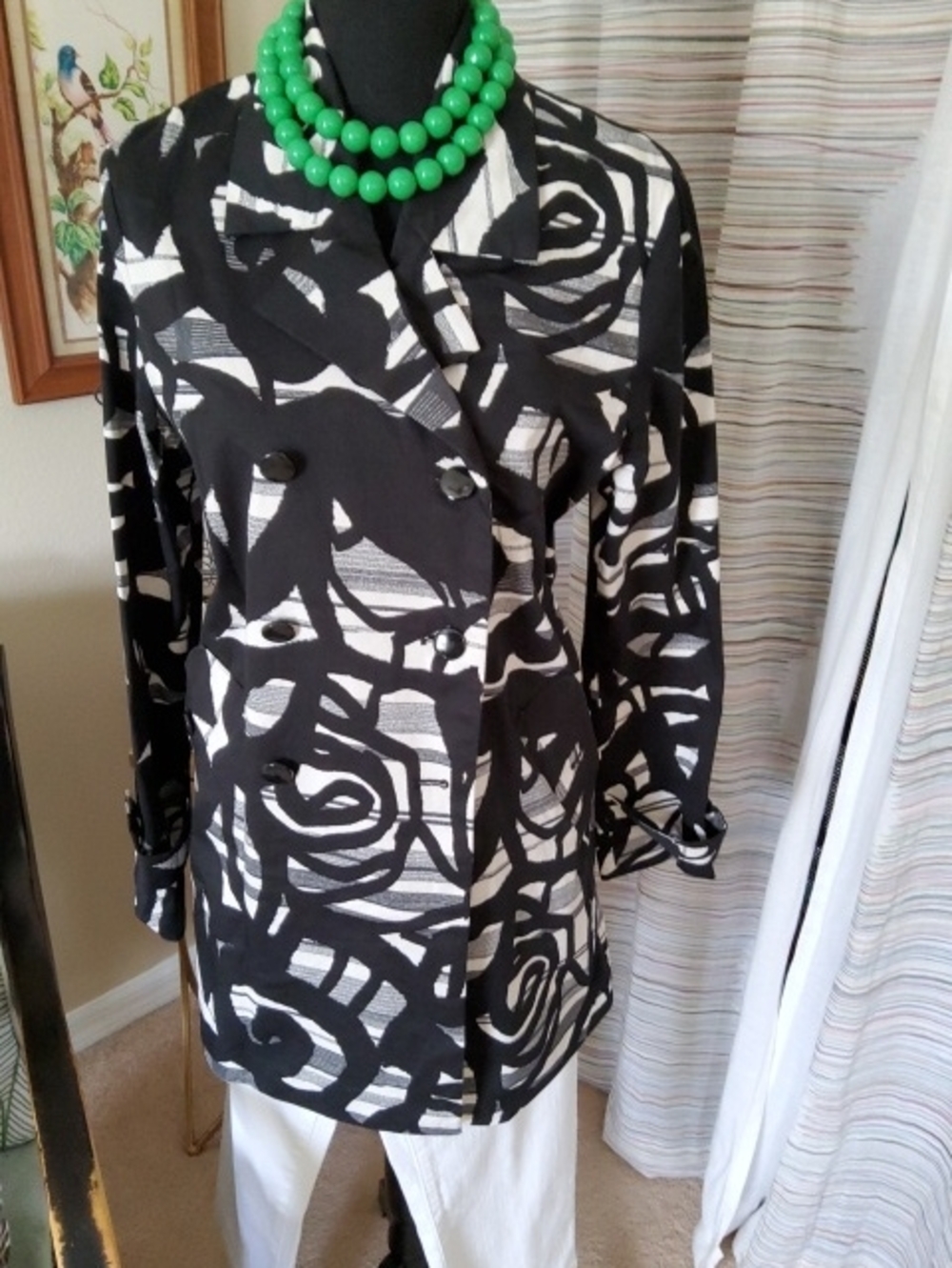 Dana Buchman Double Brested Trench Jacket.